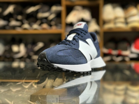 Giày Sneaker New Balance 327 chính hãng White Indigo  Classic [Top Best Seller] - Xanh Trắng Có big size