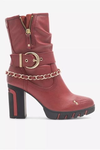 [ Hàng Auth - Full box ] Giày boots chính hãng Mustang Bottines - size 37 - Đỏ
