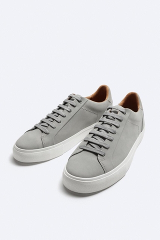 Giày sneaker Zara chính hãng Grey White Classic - Xám Trắng Dáng cổ điển
