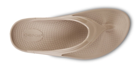 Dép phục hồi sức khoẻ chính hãng OOFOS Healthy Platform Beige Sandal - Be đế cao