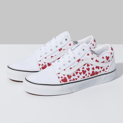 Giày Vans chính hãng Old Skool Valentines Heart White