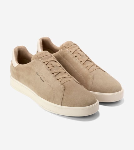 Giày hiệu Cole Haan chính hãng GrandPro Luxe Slip-On Sneakers Suede Beige  - Be Da lộn