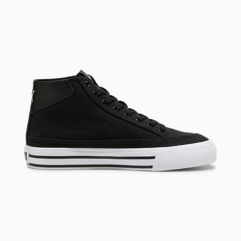 Giày thể thao sneaker chính hãng Puma Court Classic Vulcanized Formstrip Mid Top Black White - Đen trắng