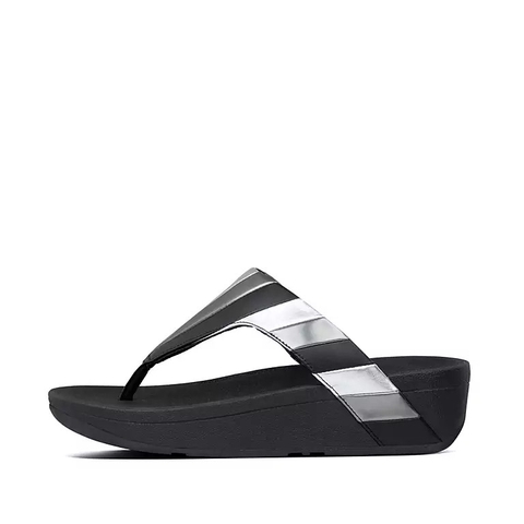 Dép xỏ ngón FitFlop chính hãng LOTTIE  Rainbow Patchwork Toe-Posts - 2 màu Đen và Hồng - size 36 37 38 39 40