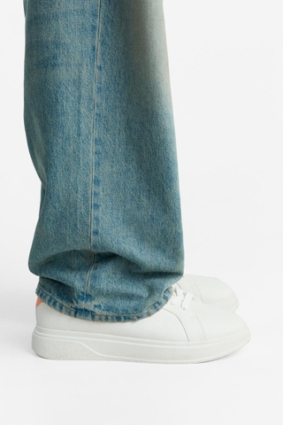 Giày sneaker Zara chính hãng Orange White Platform - Dáng đế dày Trắng cam