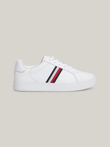 [ Hàng Auth ] Giày hàng hiệu Tommy Hilfiger Essential Tape Leather Court Trainers - Trắng