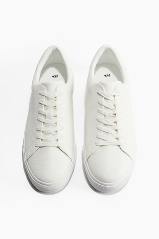 Giày thể thao thời trang H&M chính hãng trắng da - leather all white