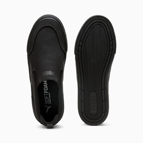 Giày sneaker thể thao chính hãng Puma Slip on  Court Classic Vulcanized All Black - Đen