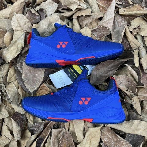 Giày Tennis Yonex chính hãng Power Cushion Sonicage 3 Clay Xanh Tím Đỏ - Shoes Navy Red - size 39.5