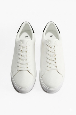 Giày thể thao thời trang H&M chính hãng đen trắng - leather white