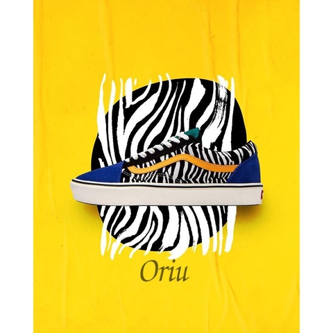 Giày Vans Chính Hãng Old Skool Zebra Blue Comfycush