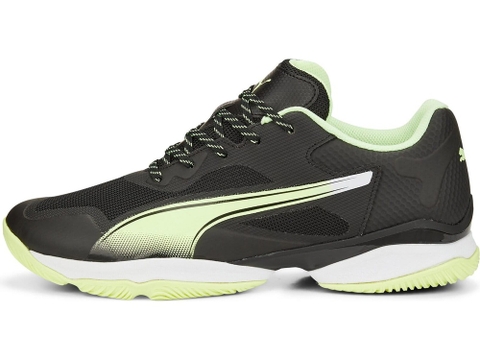 Giày sân thảm Tennis Pickleball Puma chính hãng Solarattack FLB  Black Green - Đen xanh - size 37.5 38.5 42.5