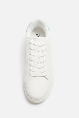 Giày sneaker Zara chính hãng Blue White Platform - Dáng đế dày Trắng xanh