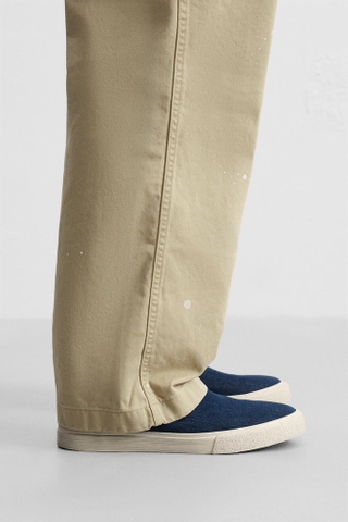 Giày lười Zara chính hãng Xanh Denim Plimsolls - Slip on blue