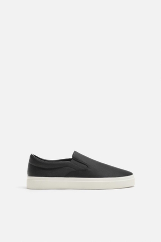 Giày sneaker slip on Zara chính hãng Black White Classic - Đen trắng Dáng cổ điển