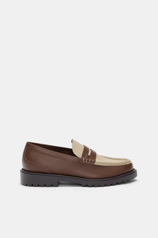 Giày Loafer Pull&Bear Chunky Contrast chính hãng - Nâu