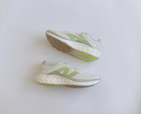 Giày thể thao running chạy bộ New Balance Fresh Foam 880 White Green chính hãng - size 39 - Trắng xanh