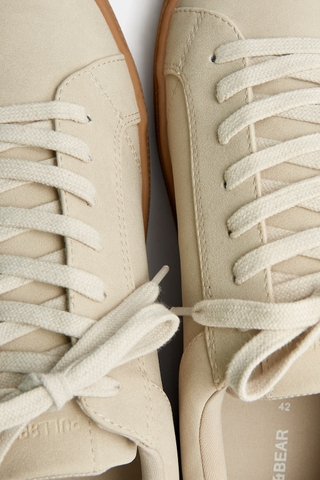 Giày Pull&Bear chính hãng Authentic Casual Trainer Vintage Gumsole phối màu Beige - Be size 42 43 44 45
