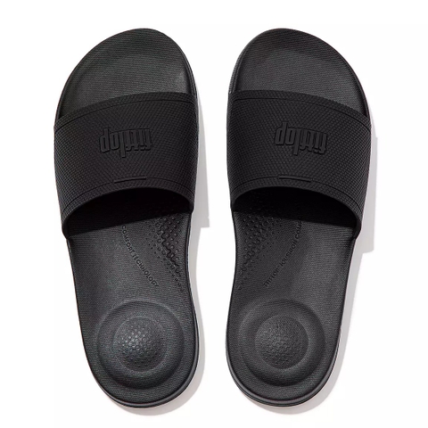 Dép FitFlop chính hãng kháng nước công nghệ iQUSHION Pool Black Slides - Đen