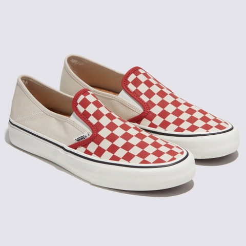 Giày Vans chính hãng Checkerboard Slip-On VR3 SF Skate Red - Đỏ trắng size 43
