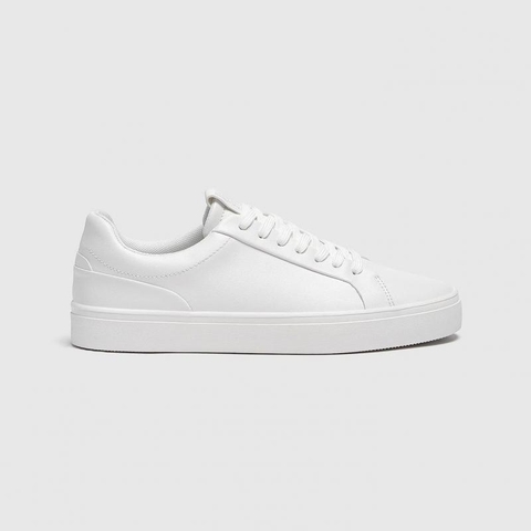 Giày sneaker Pull&Bear chính hãng All white Classic - Trắng Dáng cổ điển