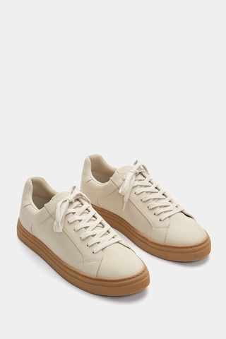 Giày Pull&Bear chính hãng Authentic Casual Trainer Vintage Gumsole phối màu Beige - Be size 42 43 44 45