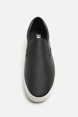 Giày sneaker slip on Zara chính hãng Black White Classic - Đen trắng Dáng cổ điển