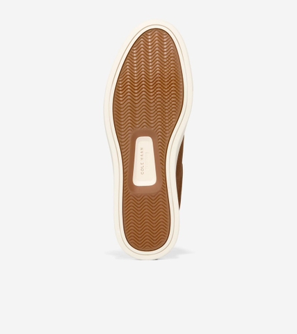 Giày hiệu Cole Haan chính hãng GrandPro Luxe Slip-On Sneakers Suede Brown Raven Ivory  - Nâu đen Da lộn