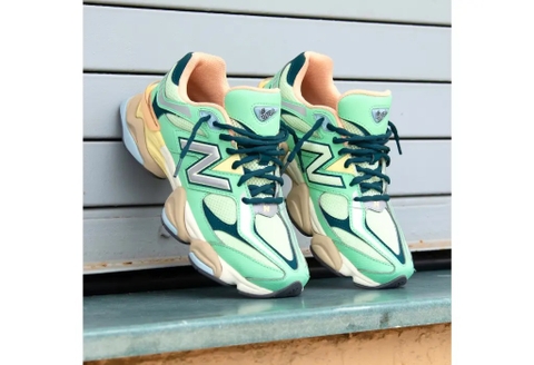 Giày sneaker chính hãng New Balance 9060 Lace Up Sweetgrass Deep Ocean - Xanh lá
