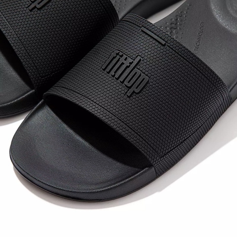 Dép FitFlop chính hãng kháng nước công nghệ iQUSHION Pool Black Slides - Đen