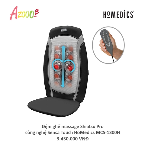 Đệm ghế massage Shiatsu Pro công nghệ Sensa Touch HoMedics MCS-1300H