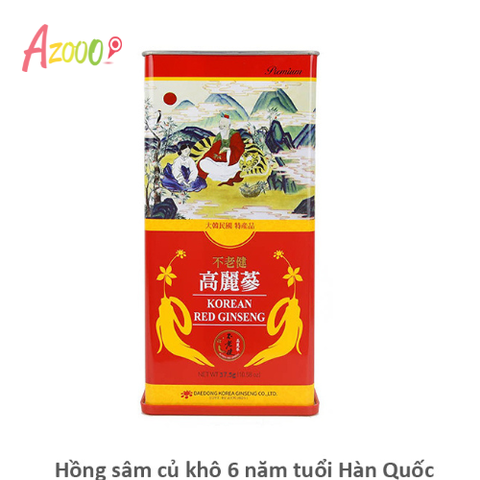 Hồng sâm củ khô 6 năm tuổi Hàn Quốc Korean Red Ginseng dòng Premium Premium 2-3 củ_37,5g