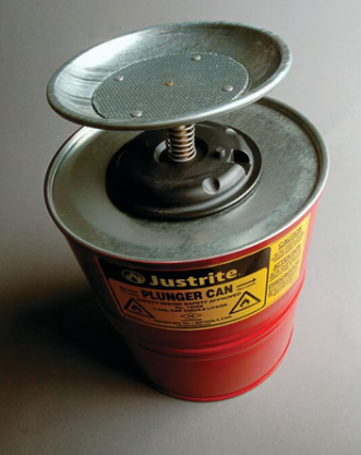 10308 JUSTRITE Bình rót nhấn piston bằng thép 1 gallon, lưới chắn lửa đục lỗ, màu đỏ