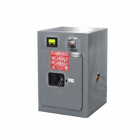 Tủ sạc pin lithium chống cháy thông minh 12 gallon- báo khói và thông gió tự động BLUEZEIZ BlueBAC-12-GYN