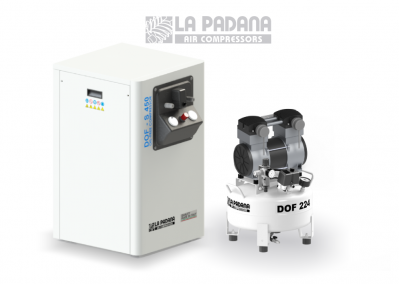 Máy nén khí không dầu 8bar, 24L, 2HP, có sấy khô La Padana DOF-D224 | DOF-SD224