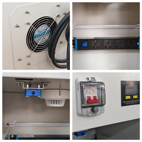 Tủ sạc pin lithium chống cháy thông minh 12 gallon- báo khói và thông gió tự động BLUEZEIZ BlueBAC-12-GYN