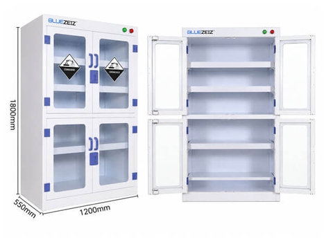 TỦ NHỰA ĐỰNG HÓA CHẤT CÓ QUẠT HÚT MÙI và LỌC BLUEZEIZ - BluePPC-1200MM-4TD