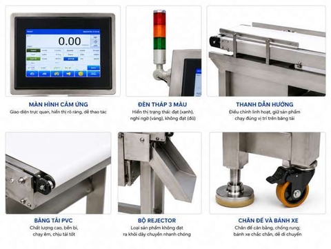 Máy kiểm tra trọng lượng tự động BLUEZEIZ CQ-XP300 checkweigher 1-3000g