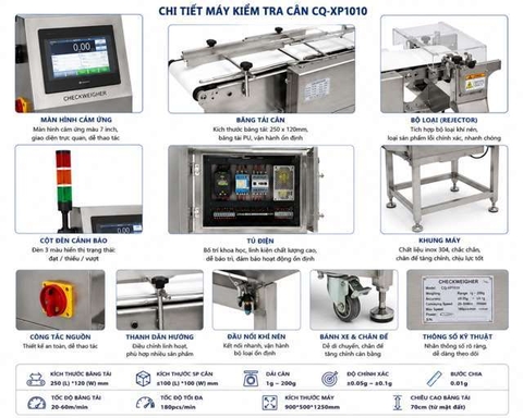 Máy kiểm tra trọng lượng tự động BLUEZEIZ CQ-XP1010 checkweigher 1-200G