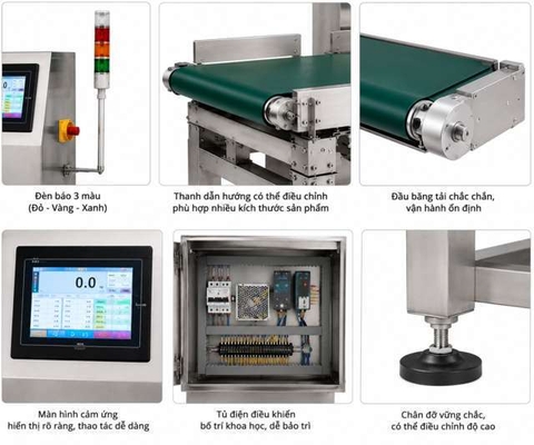 Máy kiểm tra trọng lượng tự động BLUEZEIZ CQ-XP600 checkweigher đến 60kg