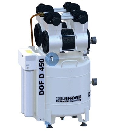Máy nén khí không dầu 8bar, 50L, 4HP, 2 động cơ LA PADANA DOF-D450 | LA PADANA DOF-SD450