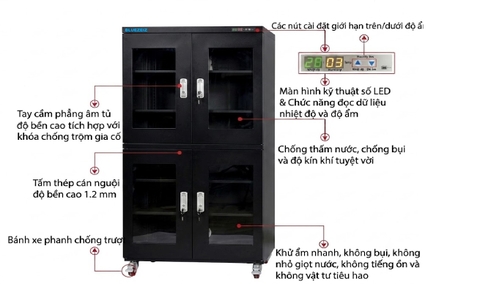 Tủ chống ẩm dung tích 1200 LÍT- Bluezeiz BlueDHC-1200