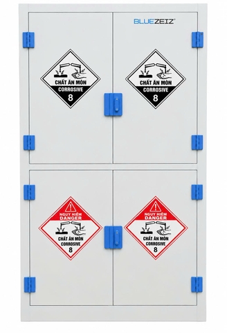 Tủ đựng hóa chất chống ăn mòn nhựa PP, 4 cánh kín BLUEZEIZ - BluePPC-4SW 
