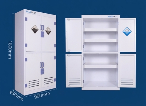 Tủ đựng hóa chất chống ăn mòn nhựa PP, 4 cánh kín BLUEZEIZ - BluePPC-4SW 