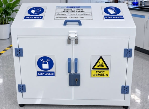 Tủ thu gom chất thải hóa chất dạng lỏng ăn mòn, axit, dung tích chứa 30L-BluePPC-LW30