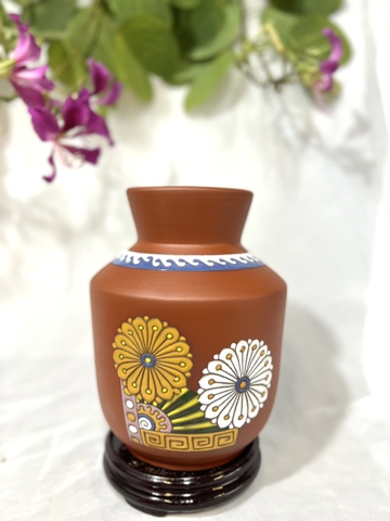 BÌNH HOA GỐM VAI VUÔNG SỐ 2 CAO 26CM ĐK 19CM