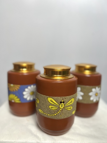 HỘP CHÈ GỐM CAO 16CM