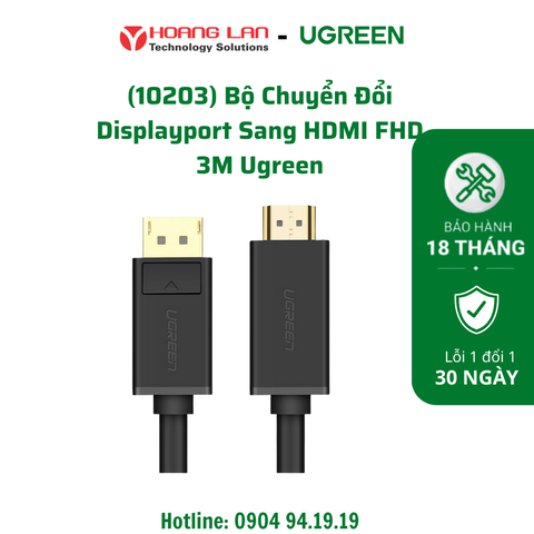 Bộ Chuyển Đổi Displayport Sang HDMI FHD 3M Ugreen(10203)