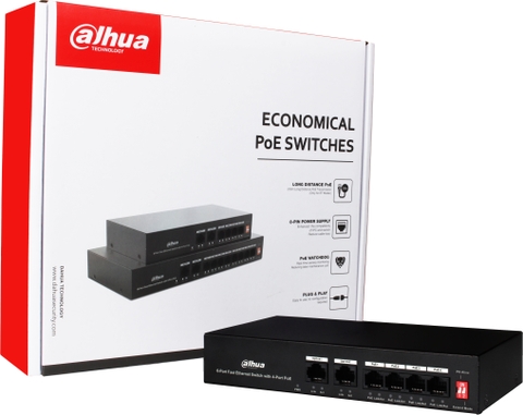 Switch POE Dahua 5 Port PFS3006-4ET-36