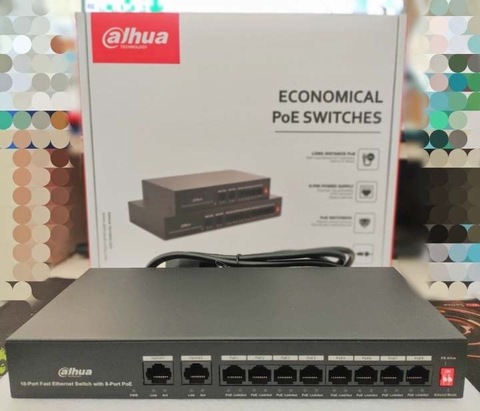 Switch POE Dahua 8Port PFS3010-8ET-65